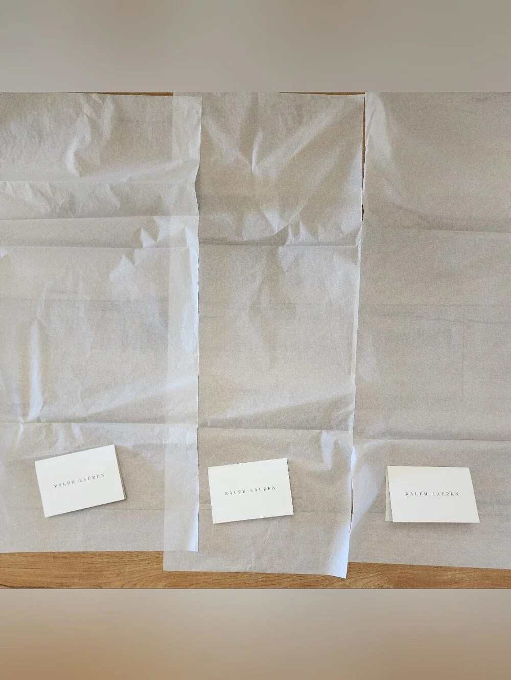 RARE Lot Of 6 NEW Ralph Lauren 3 THANK YOU CARD + 3 All Over Logo Tissue Paper
